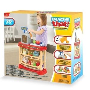 Imagine That Farmer’s Market 20 Piece Play Set NEW Food Store Montessori